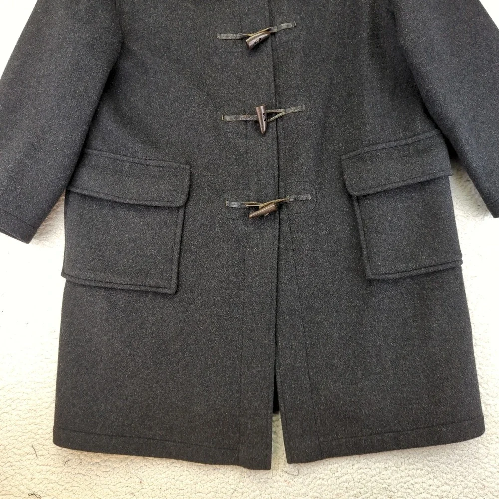 Monty Coat Men's Wool Blend Plaid‎ Lined Duffle Coat Size 48 Made in England